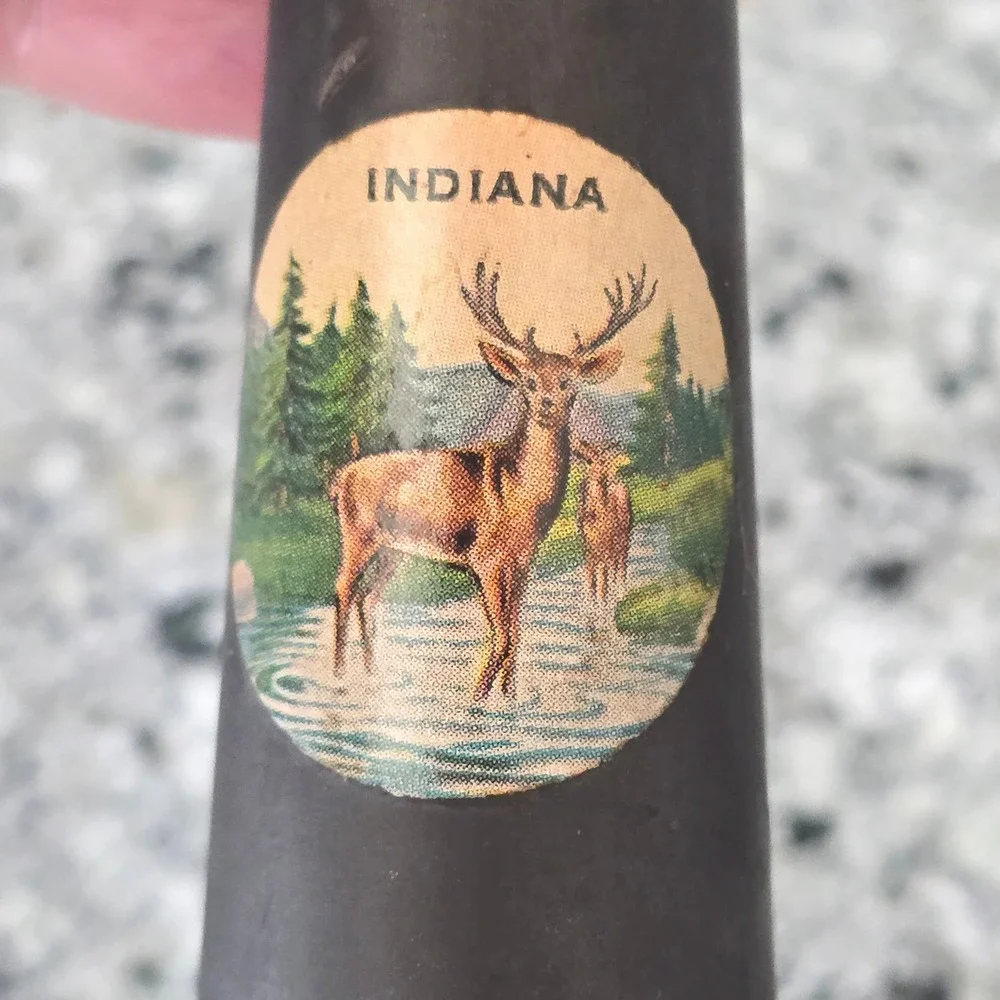 Vintage MCM 3‎ pc Indiana Salt Pepper Shaker Set Brown Gold Deer Japan Rustic